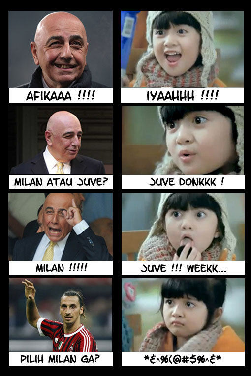 foto lucu afika, foto lucu afika dengan pelatih Juventus 